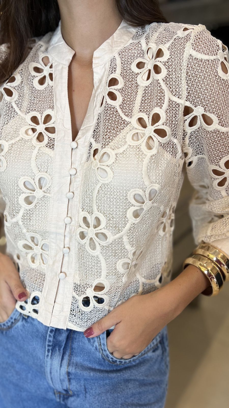BLUSA RENDA FLOR