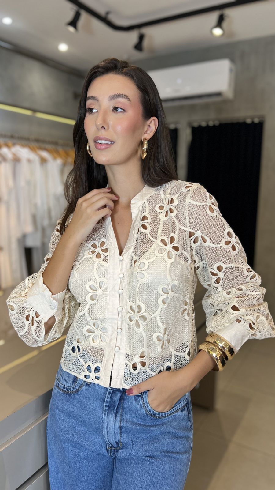 BLUSA RENDA FLOR