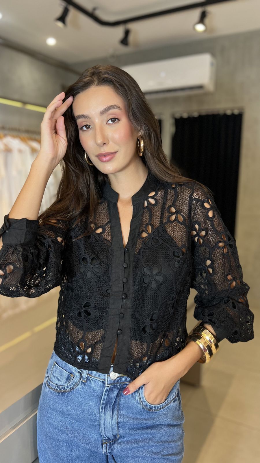 BLUSA RENDA FLOR