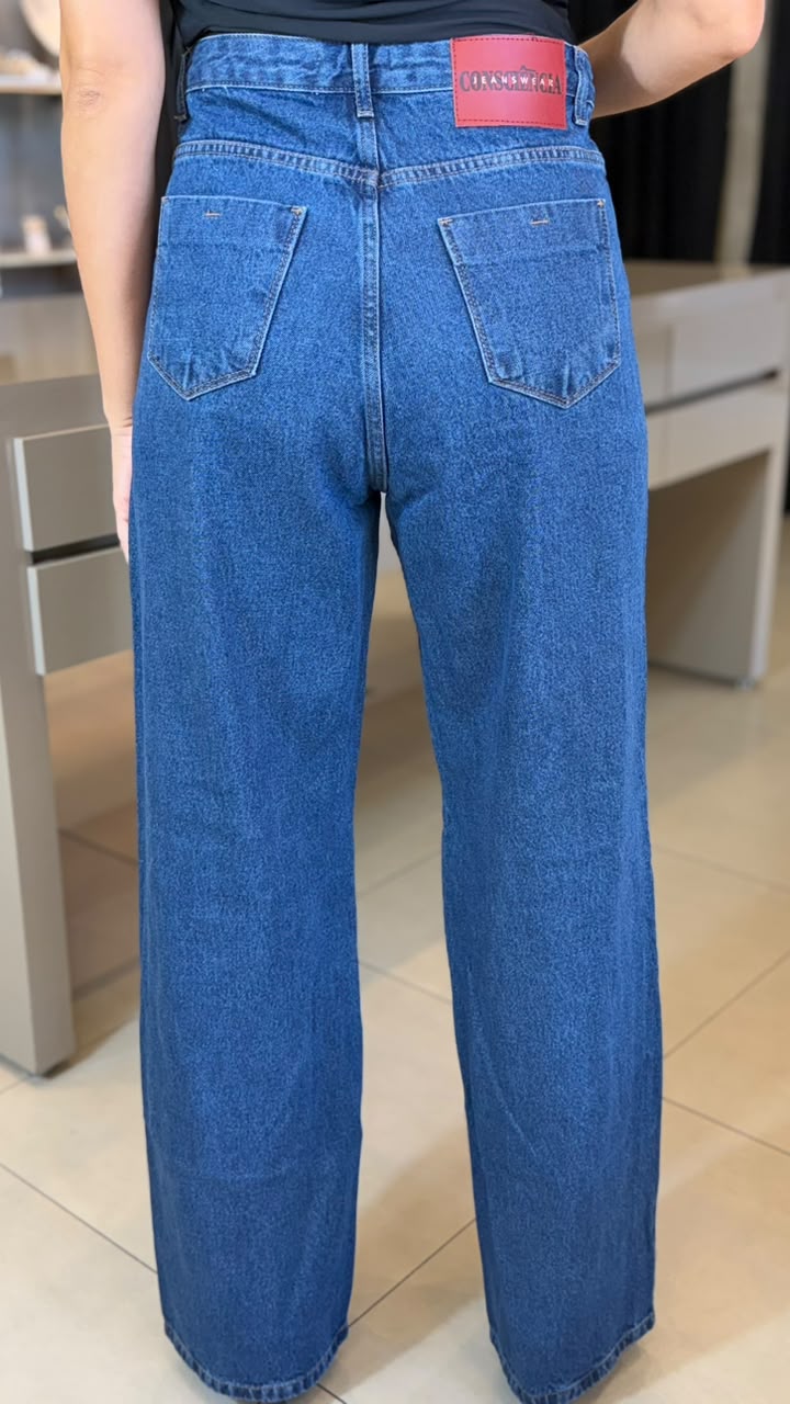 CALÇA JEANS WIDE LEG CONSCIÊNCIA