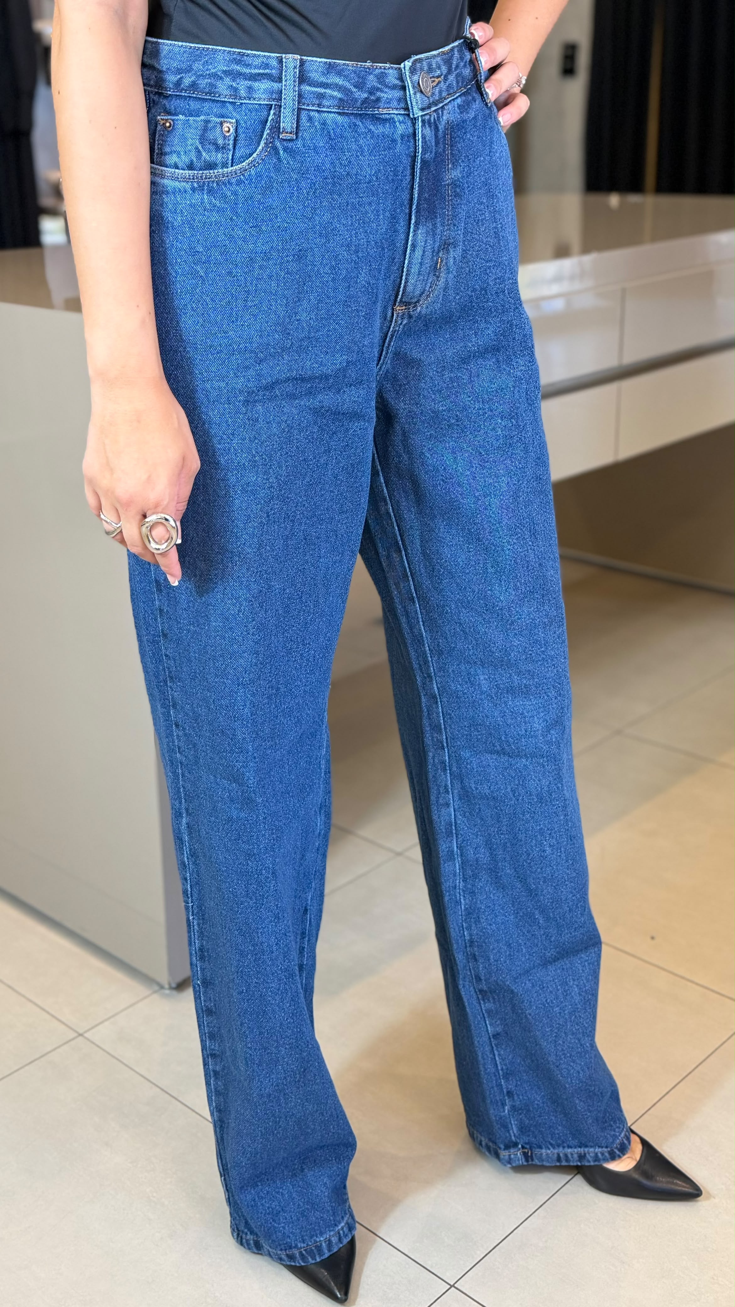 CALÇA JEANS WIDE LEG CONSCIÊNCIA