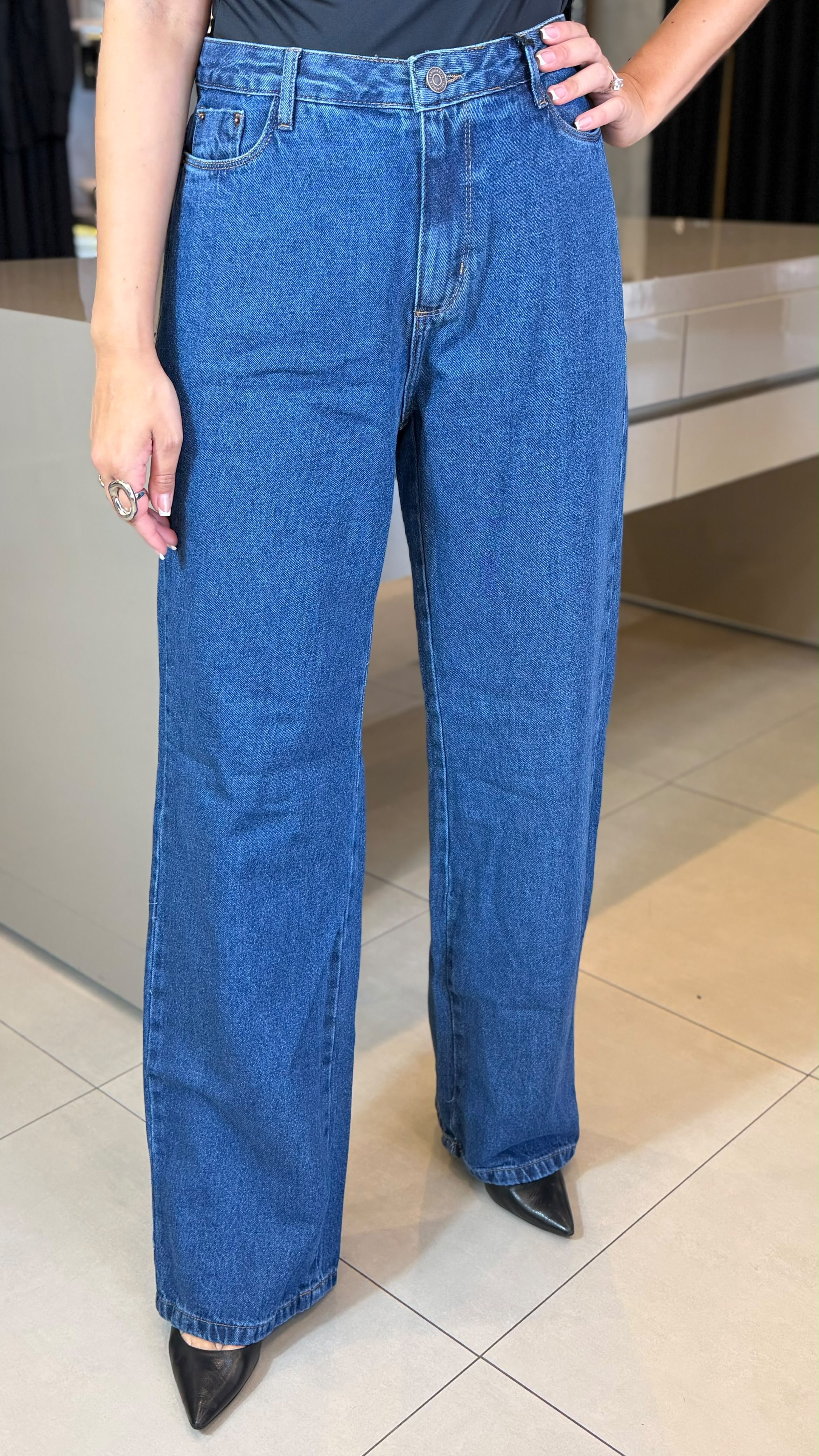 CALÇA JEANS WIDE LEG CONSCIÊNCIA