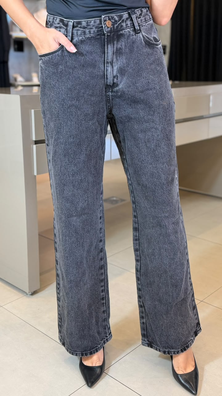 CALÇA JEANS WIDE LEG CONSCIÊNCIA